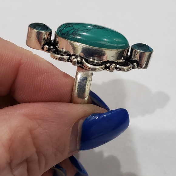 Unisex, Handmade Tibetian Turquoise Swiss Blue Gem - Picture 6 of 8